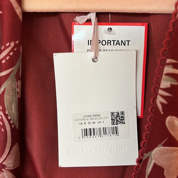 True decadence Burgundy Organza midi dress US4 - Picture 12 of 17